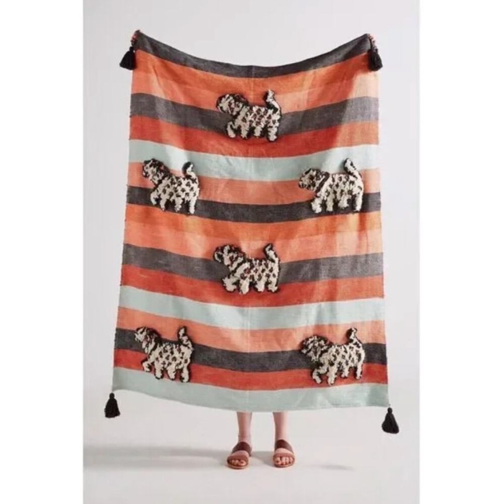 Anthropologie Richmond Throw Blanket Dog NWT